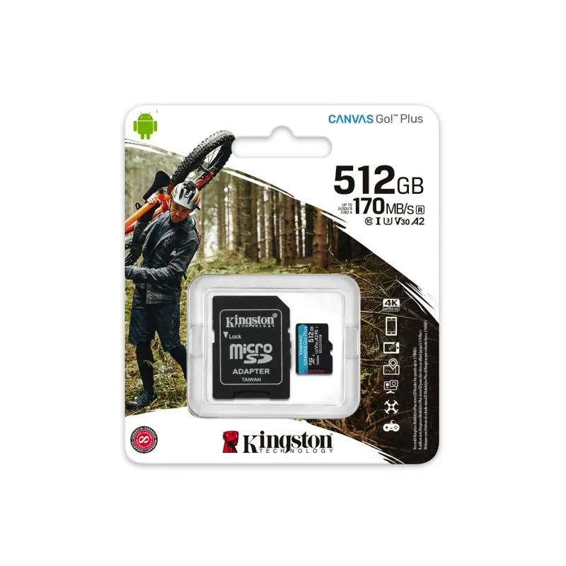 KINGSTON - Memoria Flash microSDXC Kingston Canvas Go Plus 512GB