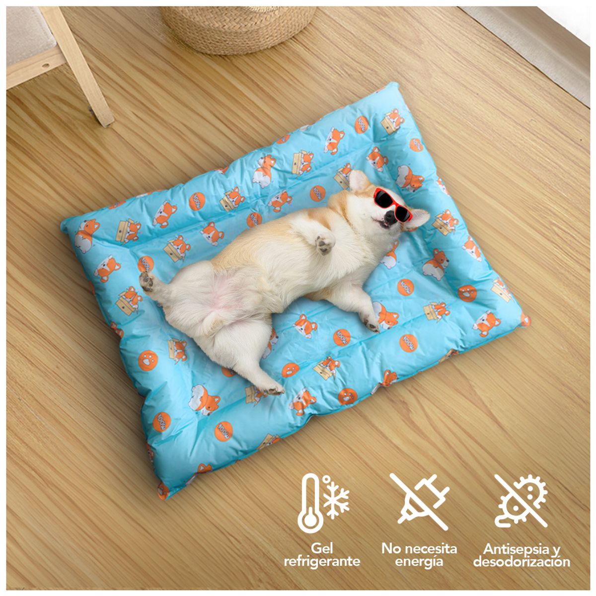 KELLER - Cama Refrigerante para Mascotas 90X68 cm Diseño Perro B29