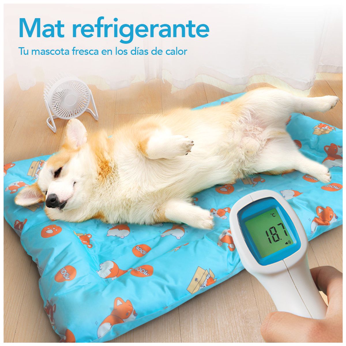 KELLER - Cama Refrigerante para Mascotas 90X68 cm Diseño Perro B29