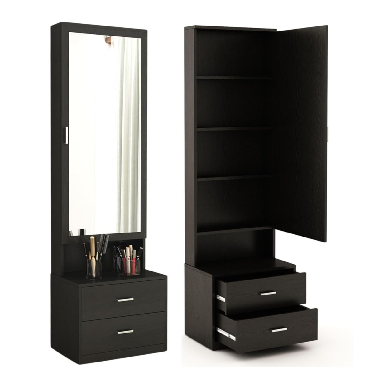 GENERICO - Tocador con Espejo Sami Negro Petrox Home