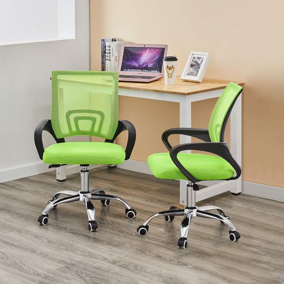 GENERICO - SET X 2 SILLAS OFICINA  ESCRITORIO GIRATORIO ERGONÓMICA EJECUTIVA VERDE