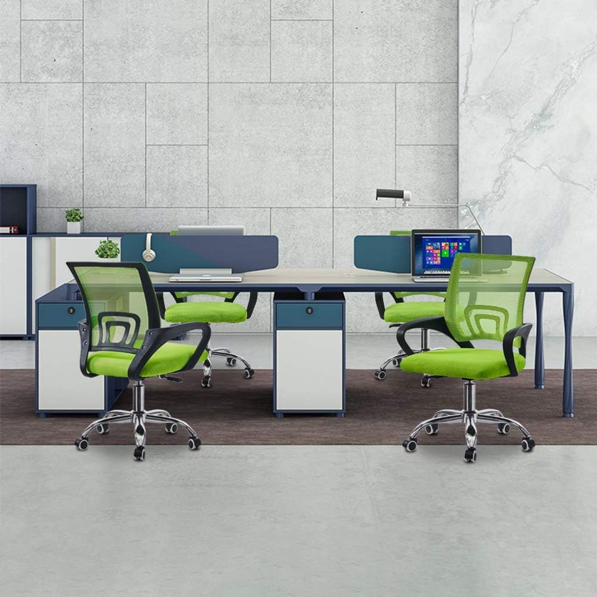 GENERICO - SET X 2 SILLAS OFICINA  ESCRITORIO GIRATORIO ERGONÓMICA EJECUTIVA VERDE