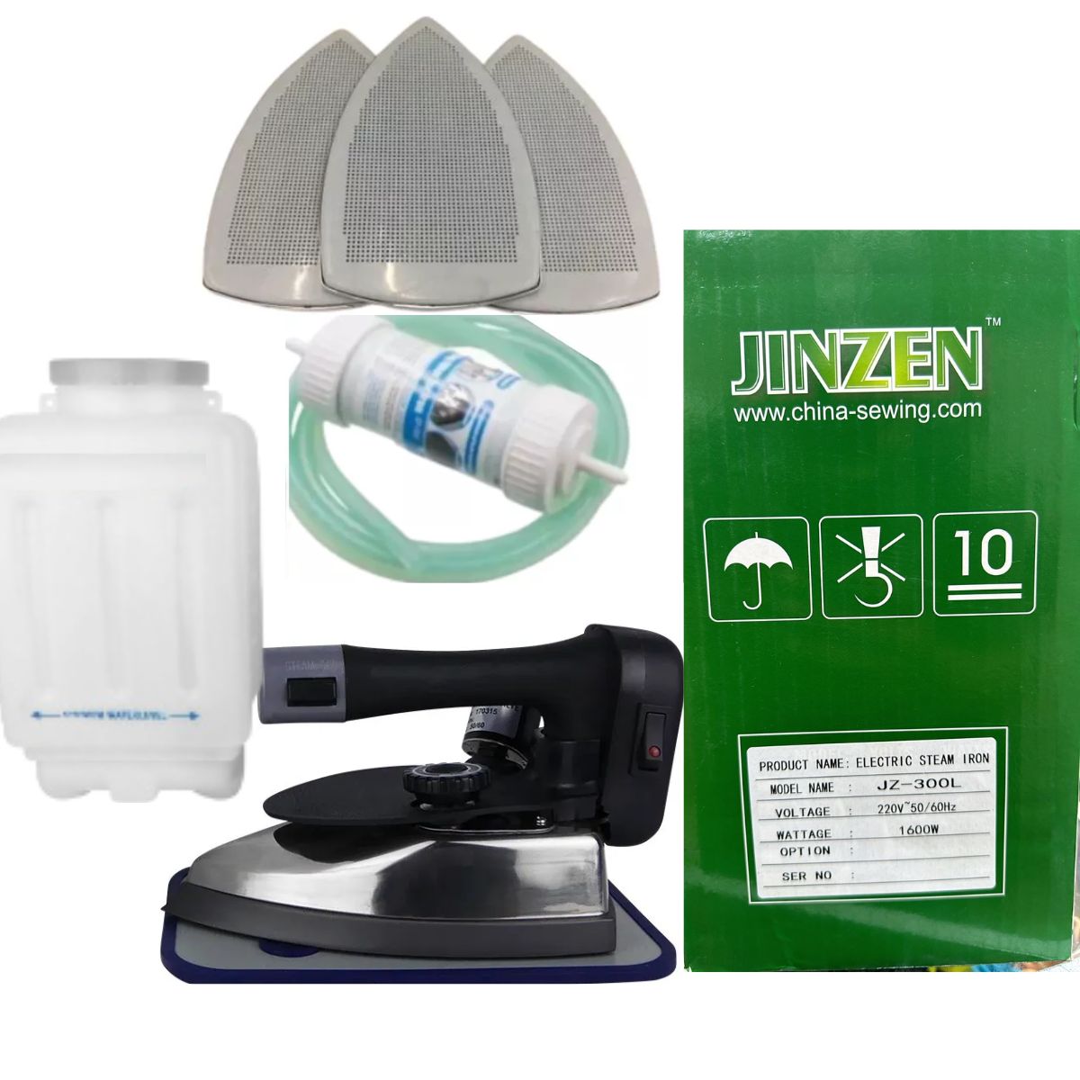 GENERICO - Plancha A Vapor Industrial Jinzen 300L 1600w - Kit Completo