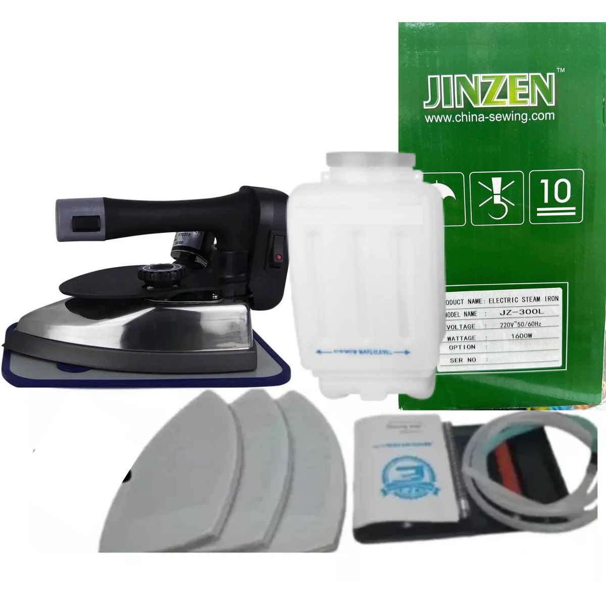 GENERICO - Plancha A Vapor Industrial Jinzen 300L 1600w - Kit Completo