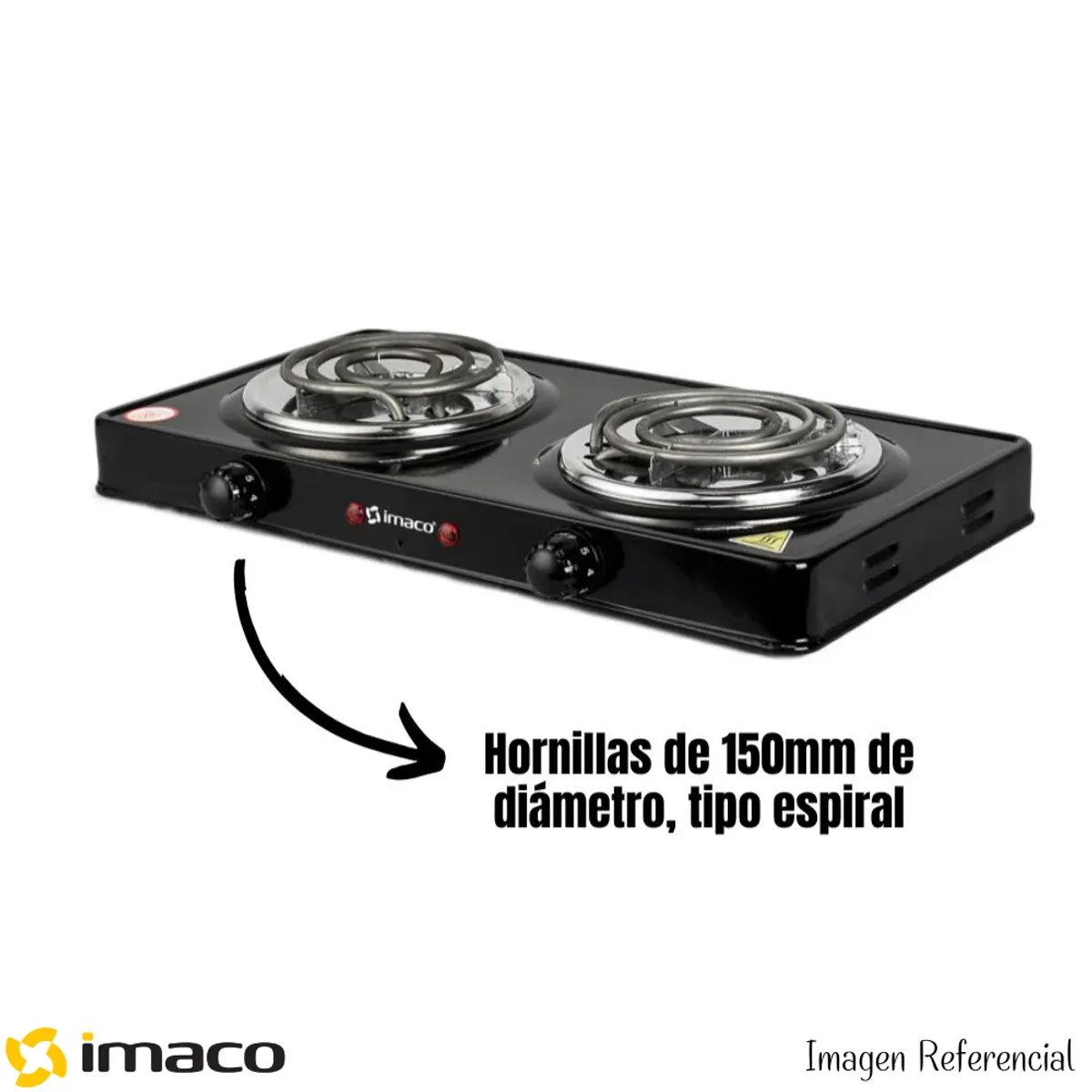 IMACO - Cocina Electrica Imaco de 2 Hornillas HP1400