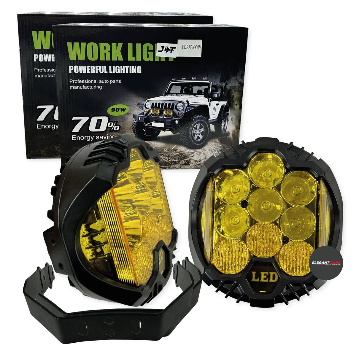 JEF - Faro Led Forcé 6.5Pulg Con DRL  Ámbar  90W  1pcs