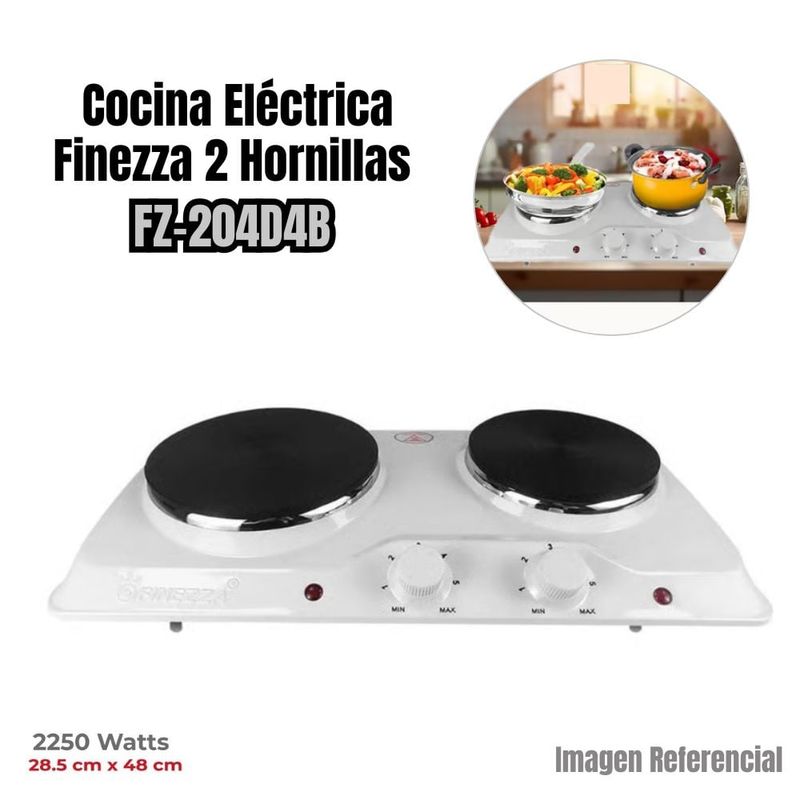 FINEZZA - Cocina Electrica Finezza de 2 Hornillas - FZ204D4B