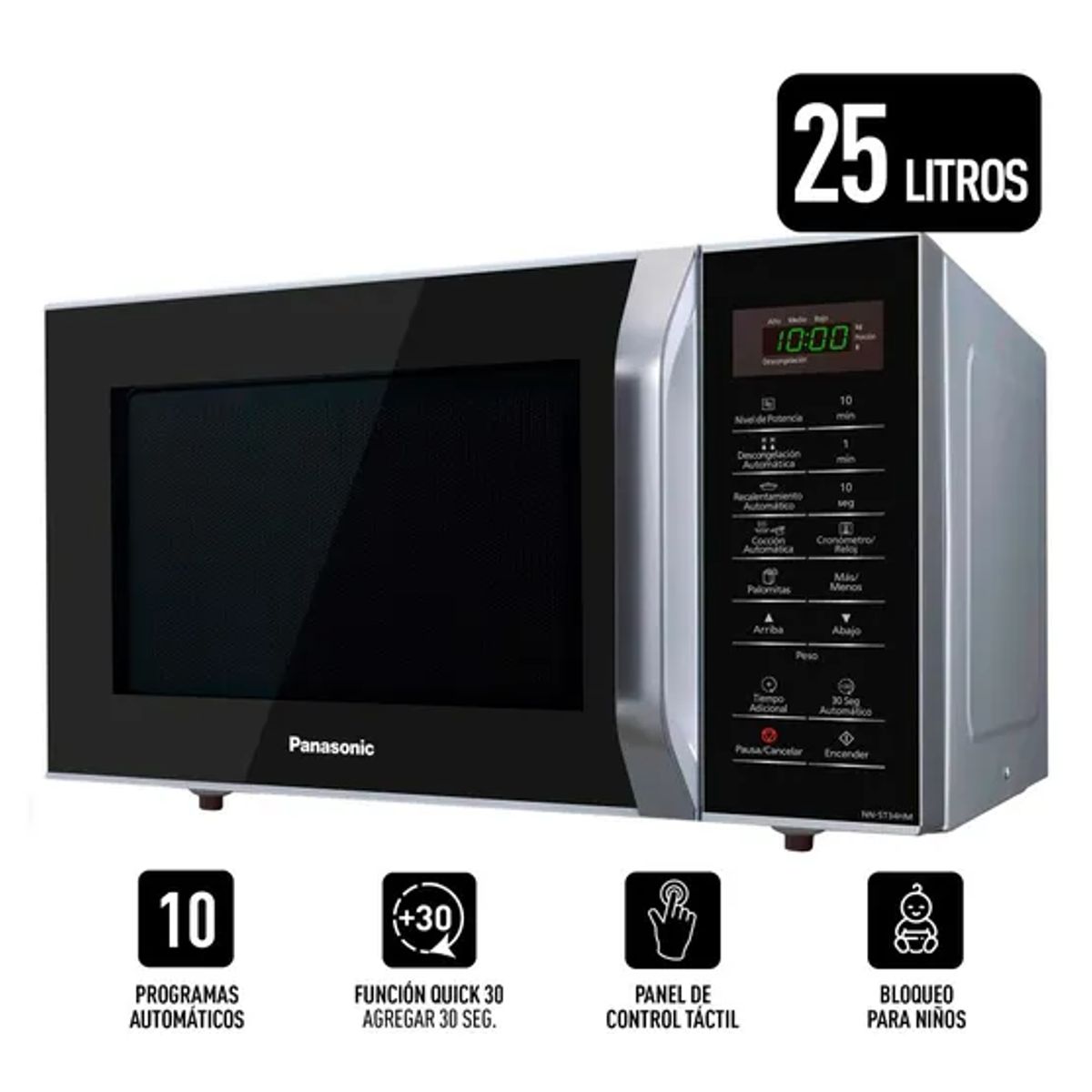 PANASONIC - Horno microondas Panasonic NN-SB34HMRPK 25L
