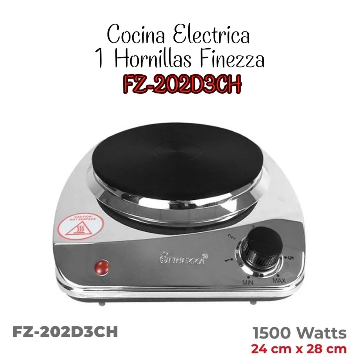 FINEZZA - Cocina Electrica Finezza 1 Hornilla -FZ-202D3CH