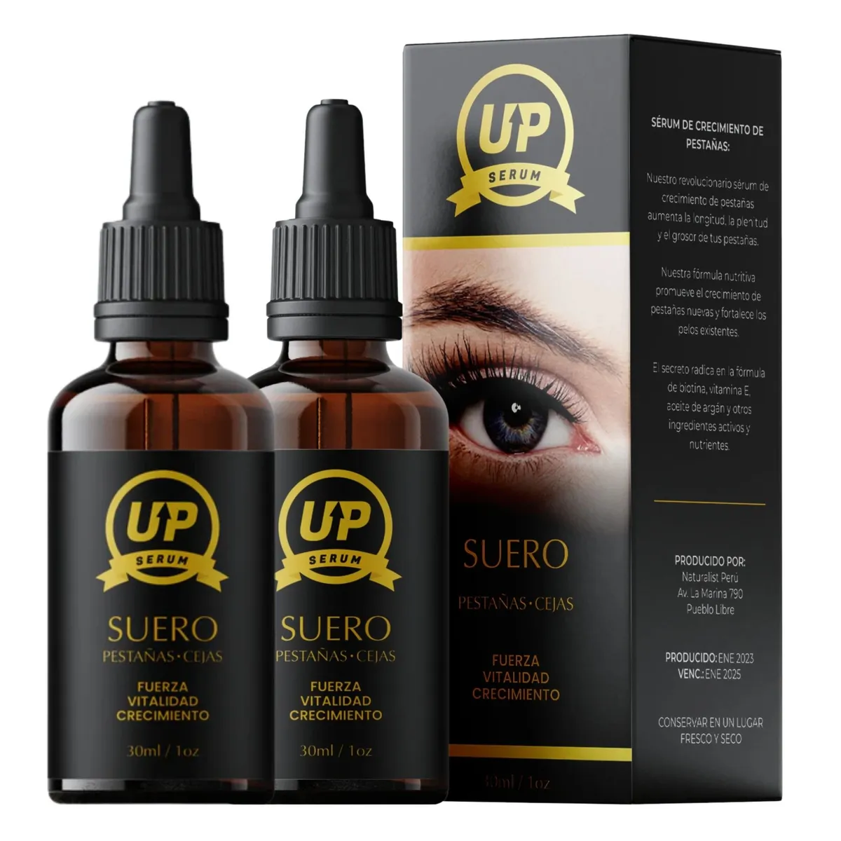 GENERICO - 2x Serum para Crecimiento de Pestañas y Cejas - Orgánico