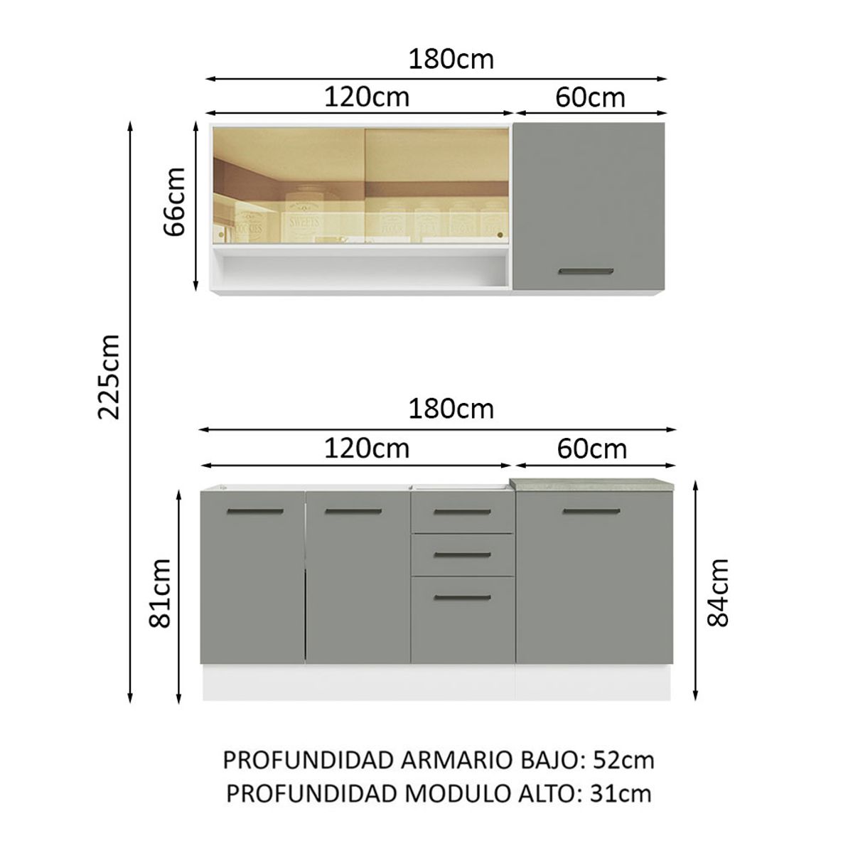 MADESA - Mueble de Cocina Integral Agata 180 cm 02