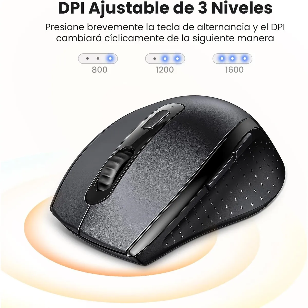 UGREEN - Ugreen Mouse Inalámbrico 2.4G con Receptor 1600 dpi Negro M511 - 45012