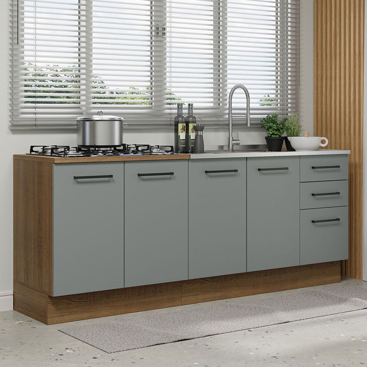 MADESA - Kit con 2 Muebles de Cocina Agata 200 cm