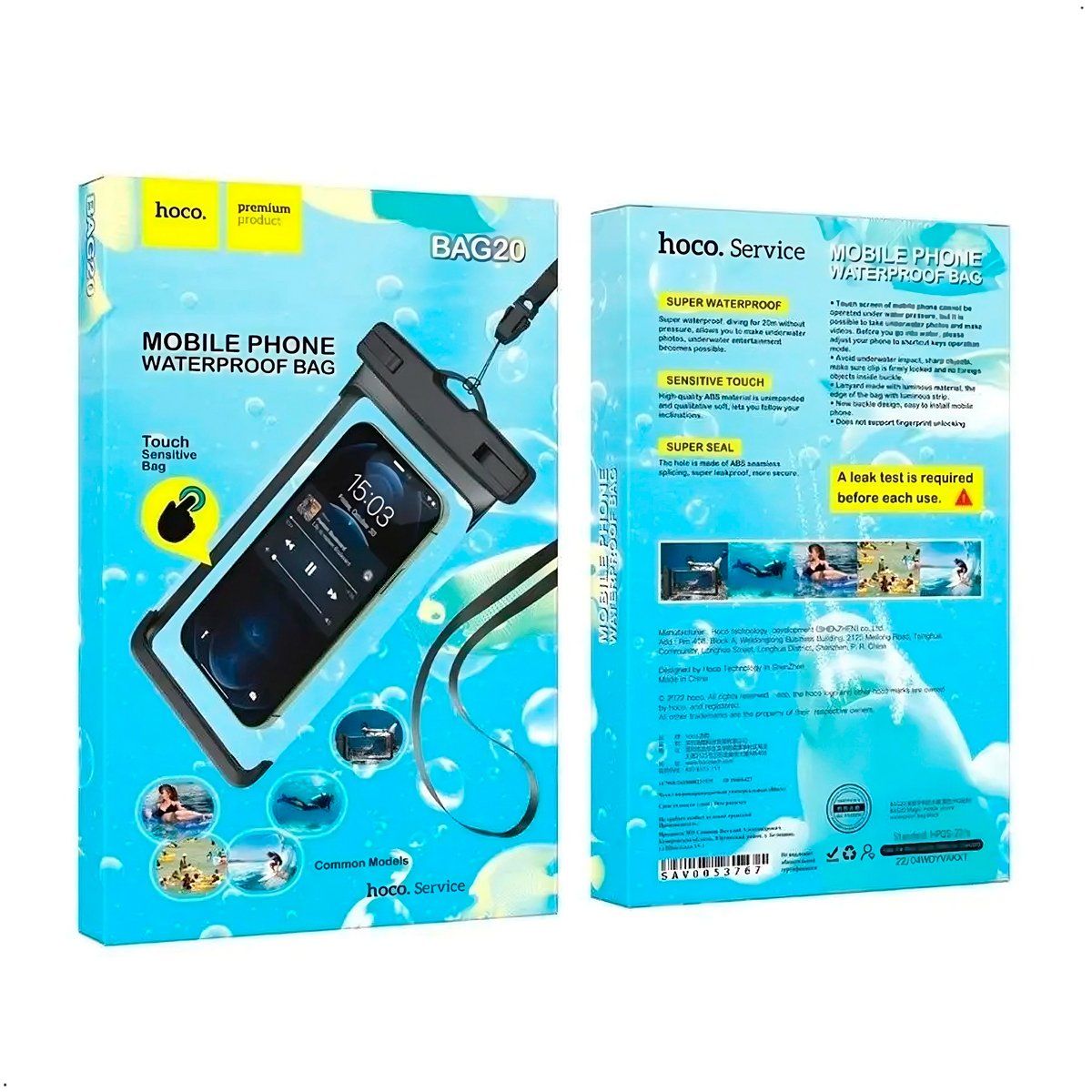 HOCO - Bolsa a prueba de salpicaduras para teléfonos móviles - Hoco BAG20