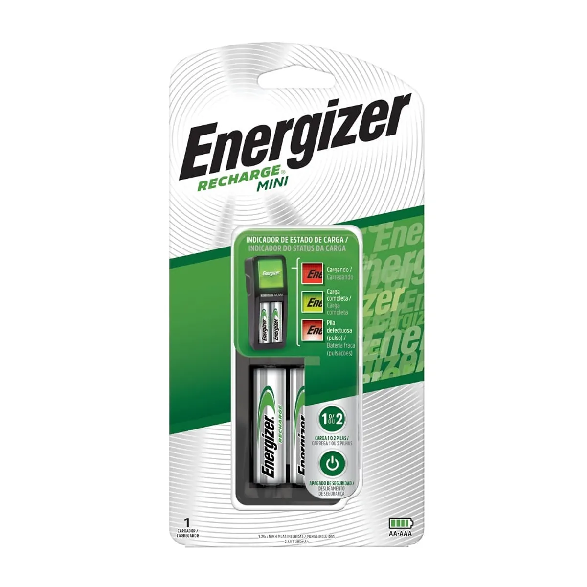 ENERGIZER - CARGADOR ENERGIZER MINI + 2 PILAS AA