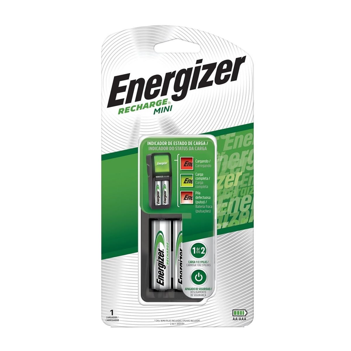 ENERGIZER - CARGADOR ENERGIZER MINI + 2 PILAS AA