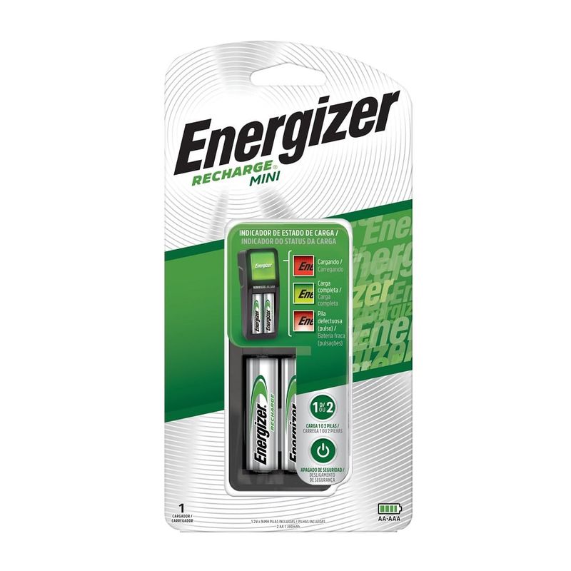 ENERGIZER - CARGADOR ENERGIZER RECARGABLE MINI + 2AA