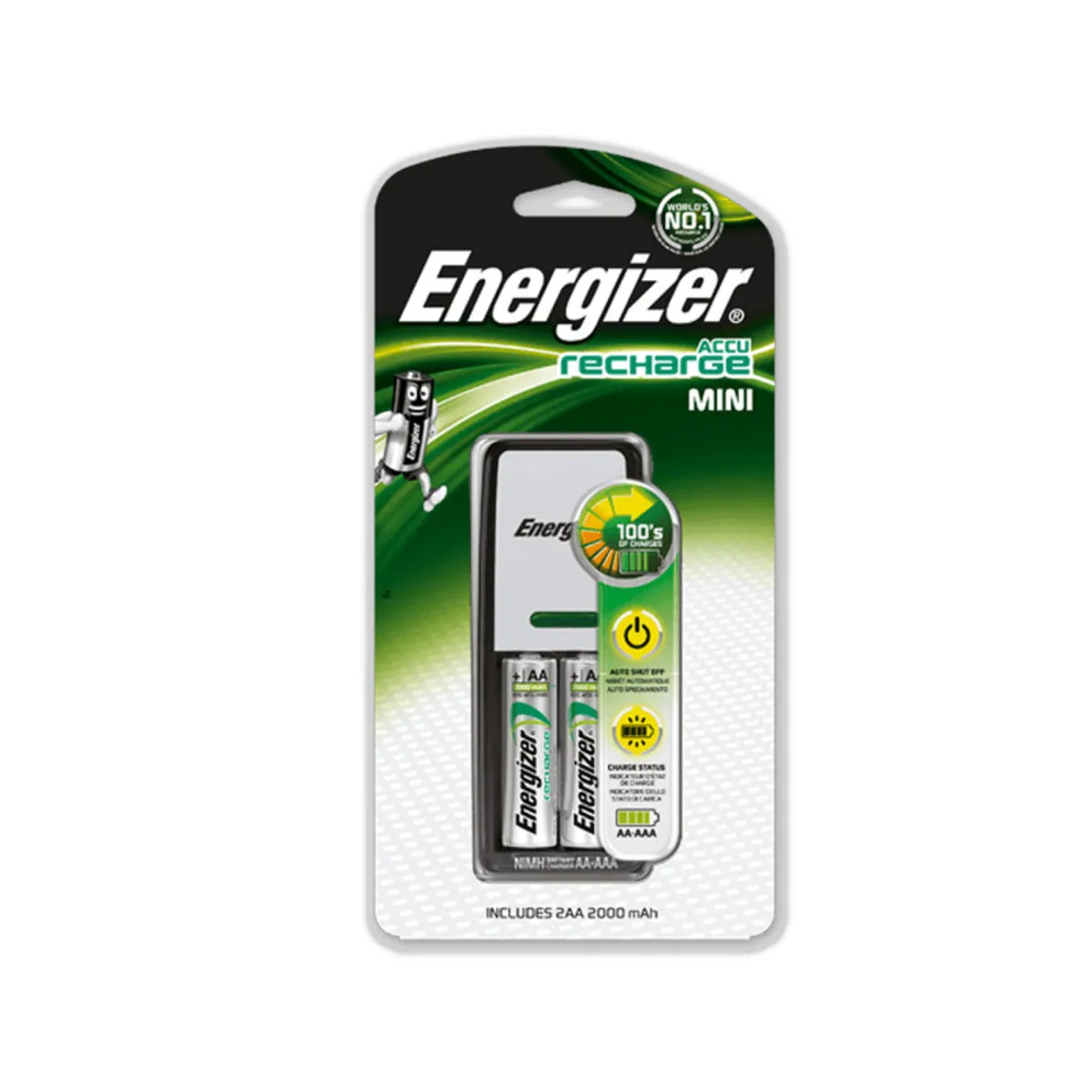 ENERGIZER - CARGADOR ENERGIZER MINI + 2 PILAS AA