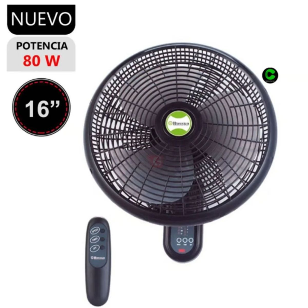 BOSSKO - VENTILADOR DE PARED BOSSKO  80 WATTS CR