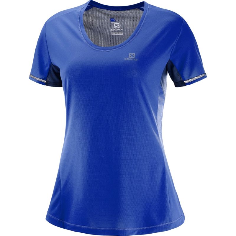 SALOMON - Polo Agile SS Tee STWB Mujer Azul - Salomon