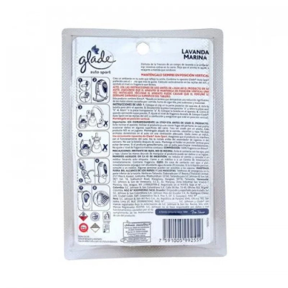 GLADE - Ambientador Glade Auto Sport Lavanda 7ml