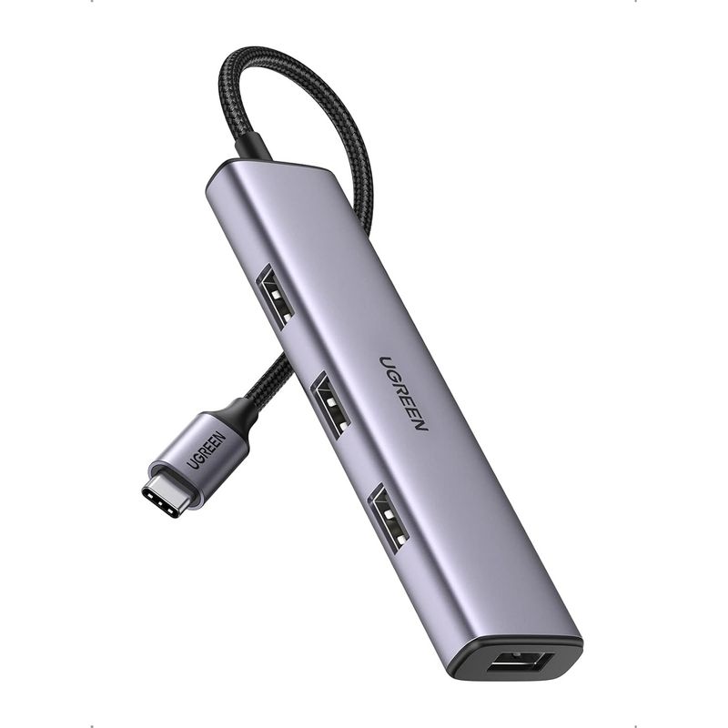 UGREEN - Ugreen Hub 4 en 1 USB-C a Puerto USB 3.2 Gen 1 Plateado CM473 - 20841