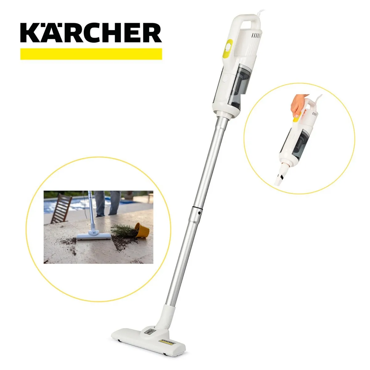 KARCHER - Aspiradora 2 en 1 Vertical y Mano Karcher