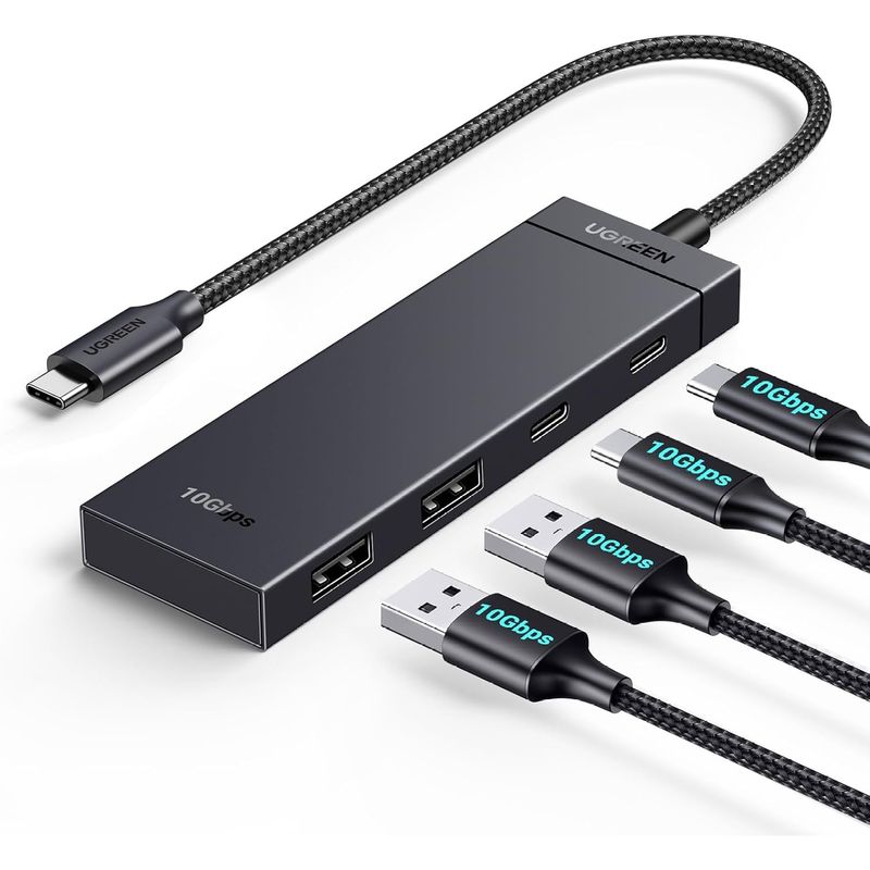 UGREEN - Ugreen Hub 4 En 1 Puertos 2x USB-C 3.2  2x USB-A 3.0 TD CM806 - 35583