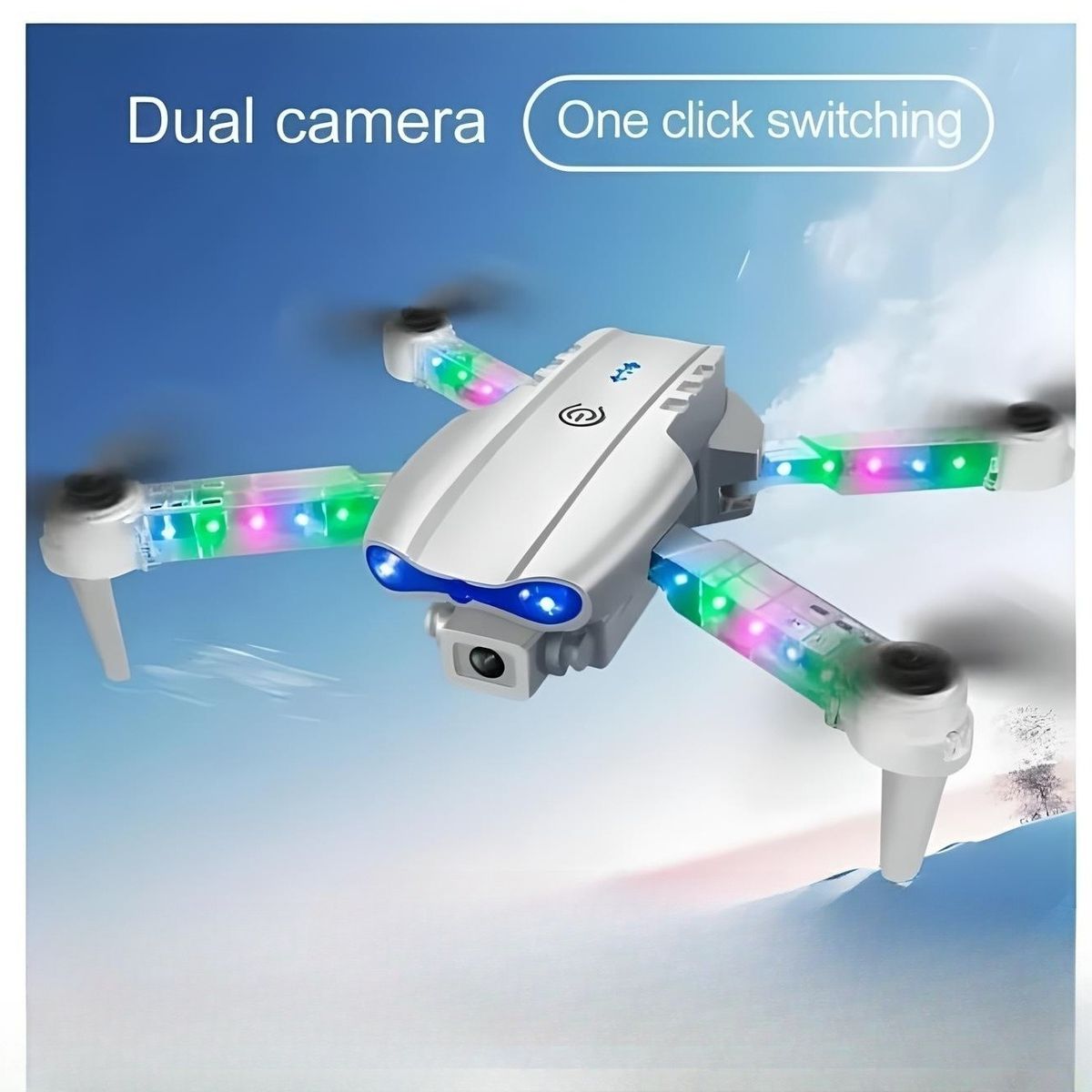 GENERICO - DRONE VOLADOR MAX DOBLE CÁMARA HD ESTUCHE PROTECTOR PORTÁTIL E99D MAX