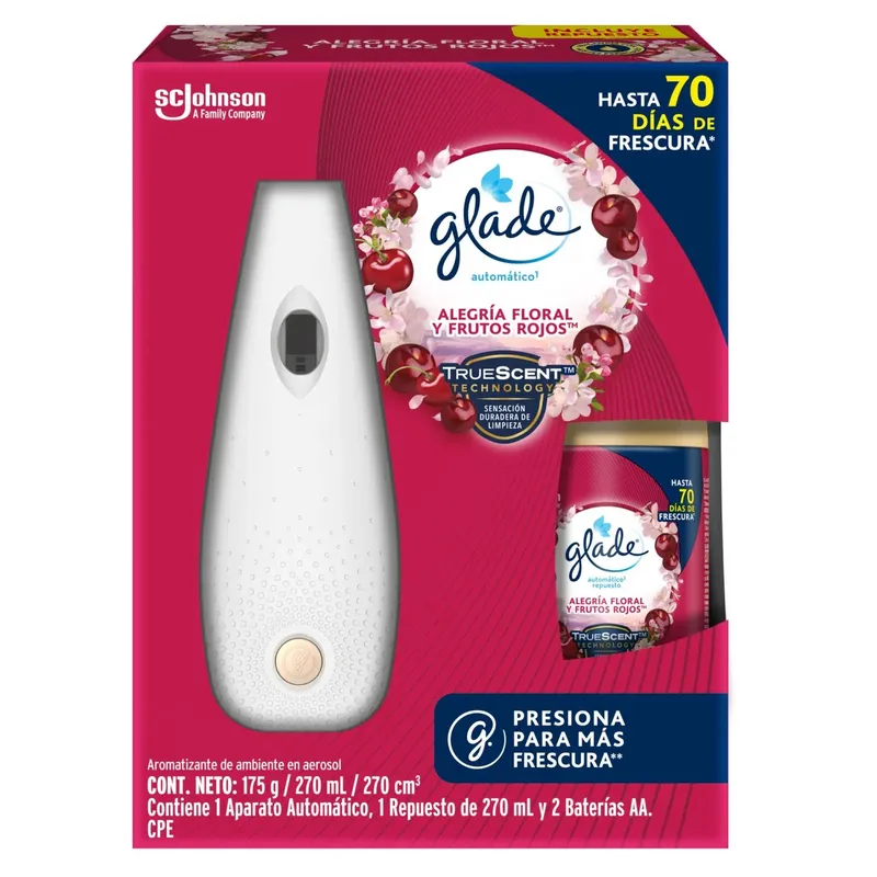 GLADE - Aromatizador Glade Automático Floral Frutos Rojos 270ml