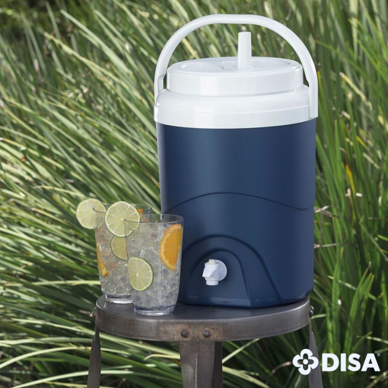 DISA SOLUCIONES ECOEFICIENTES - TERMO COOLER CON CAÑA  AZUL DE 8 LTS