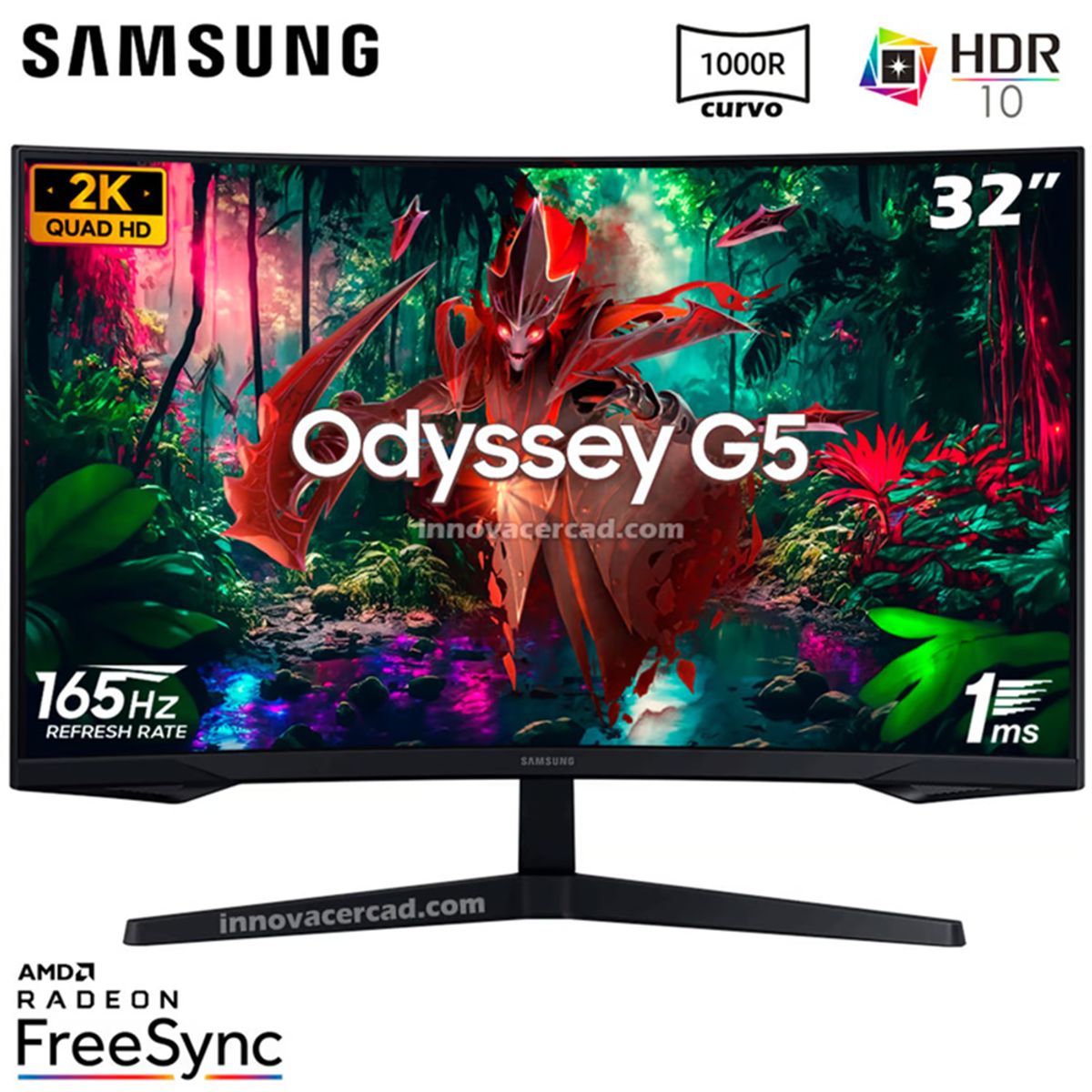 SAMSUNG - Monitor Samsung Odyssey G5 LS32CG552ELXPE 32 QHD 2K 165Hz 1Ms HDR.