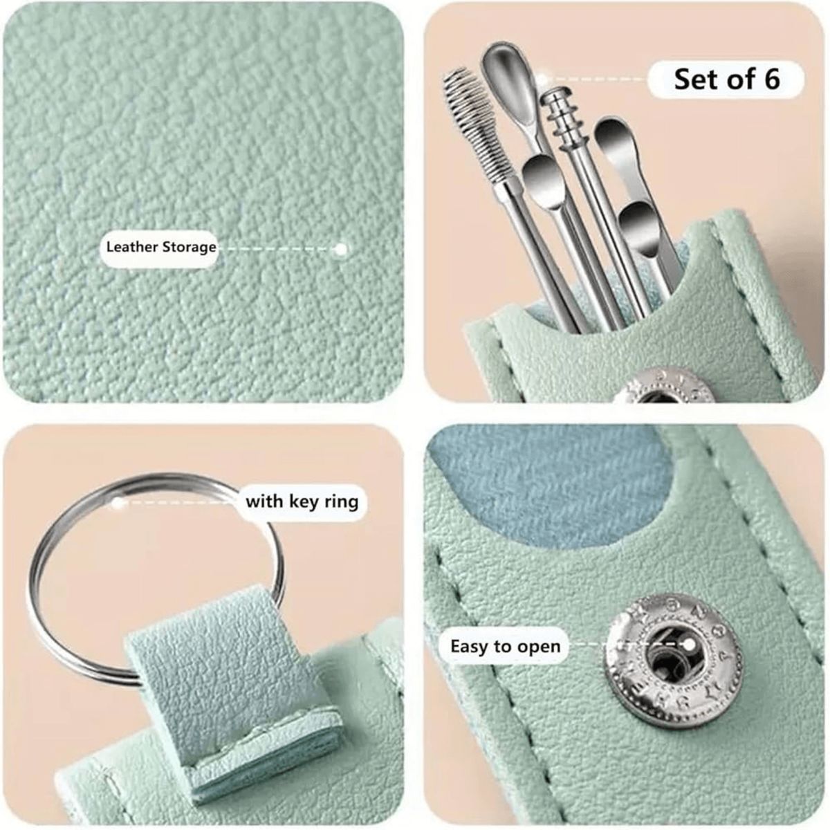 OEM - Set Profesional de Limpieza de Oídos 6 en 1 - Verde