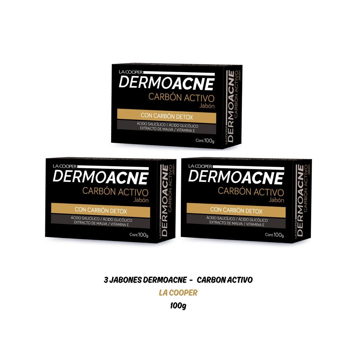 OEM - Jabón Facial Carbón Activo - DERMOACNE x3 und