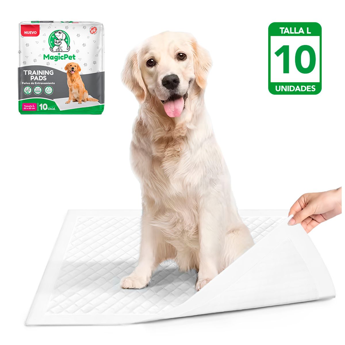 KELLER - Pañales para Mascotas SuperAbsorbente 60X60 MagicPet X10 HY6
