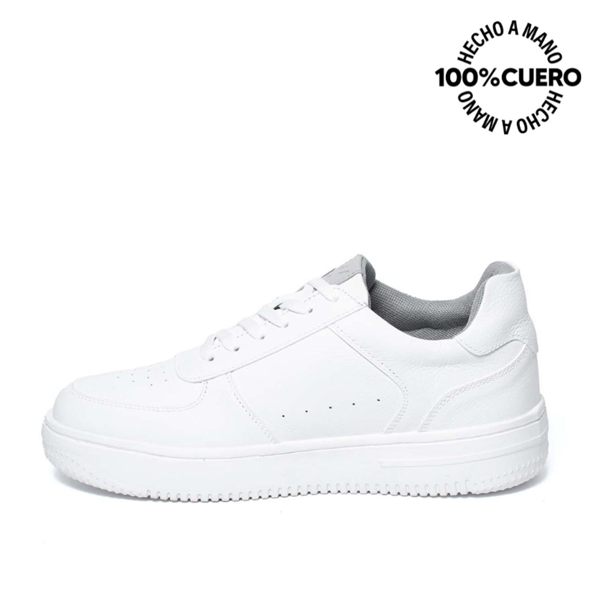 VIALE - Zapatilla Escolar Casual JOSE-2516 Blanco Viale Homme Cuero