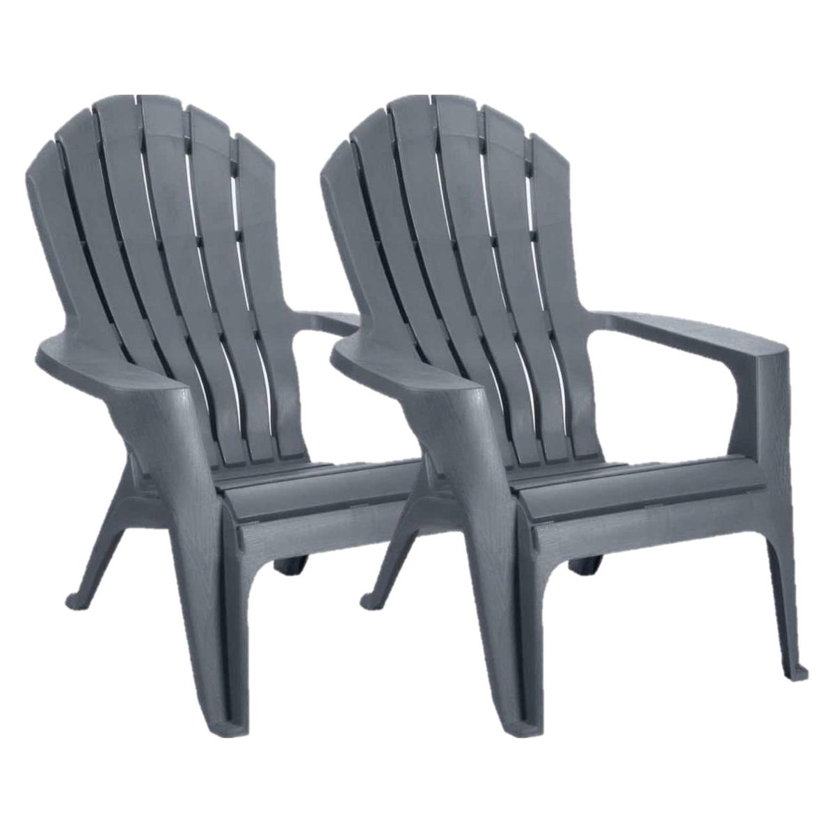 GENERICO - Set x2 Sillones de terraza gris de resina