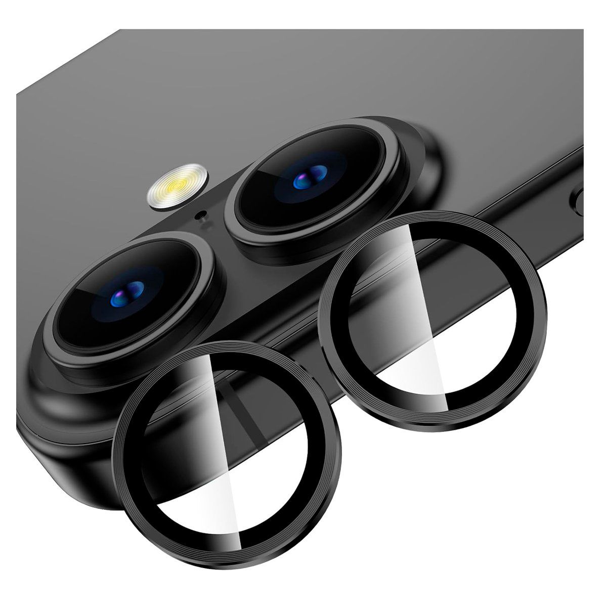 GENERICO - Protector de Lente de Cámara compatible con iPhone 16 Negro