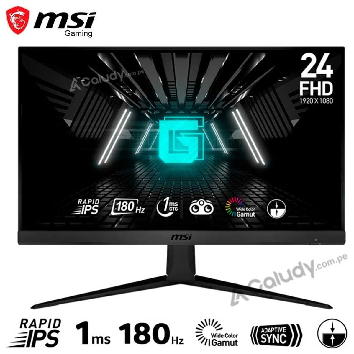 MSI - Monitor Plano MSI Gaming G2412F RAPID IPS FHD 180Hz 1ms - Negro