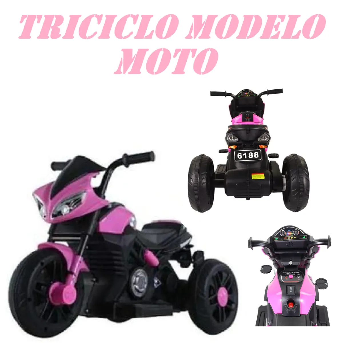 GENERICO - Nuevo Triciclo Modelo Moto Musical y Luces - Rosado