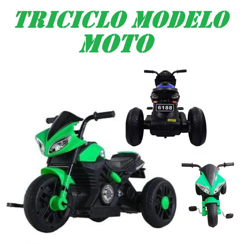 GENERICO - Nuevo Triciclo Modelo Moto Musical y Luces -Verde