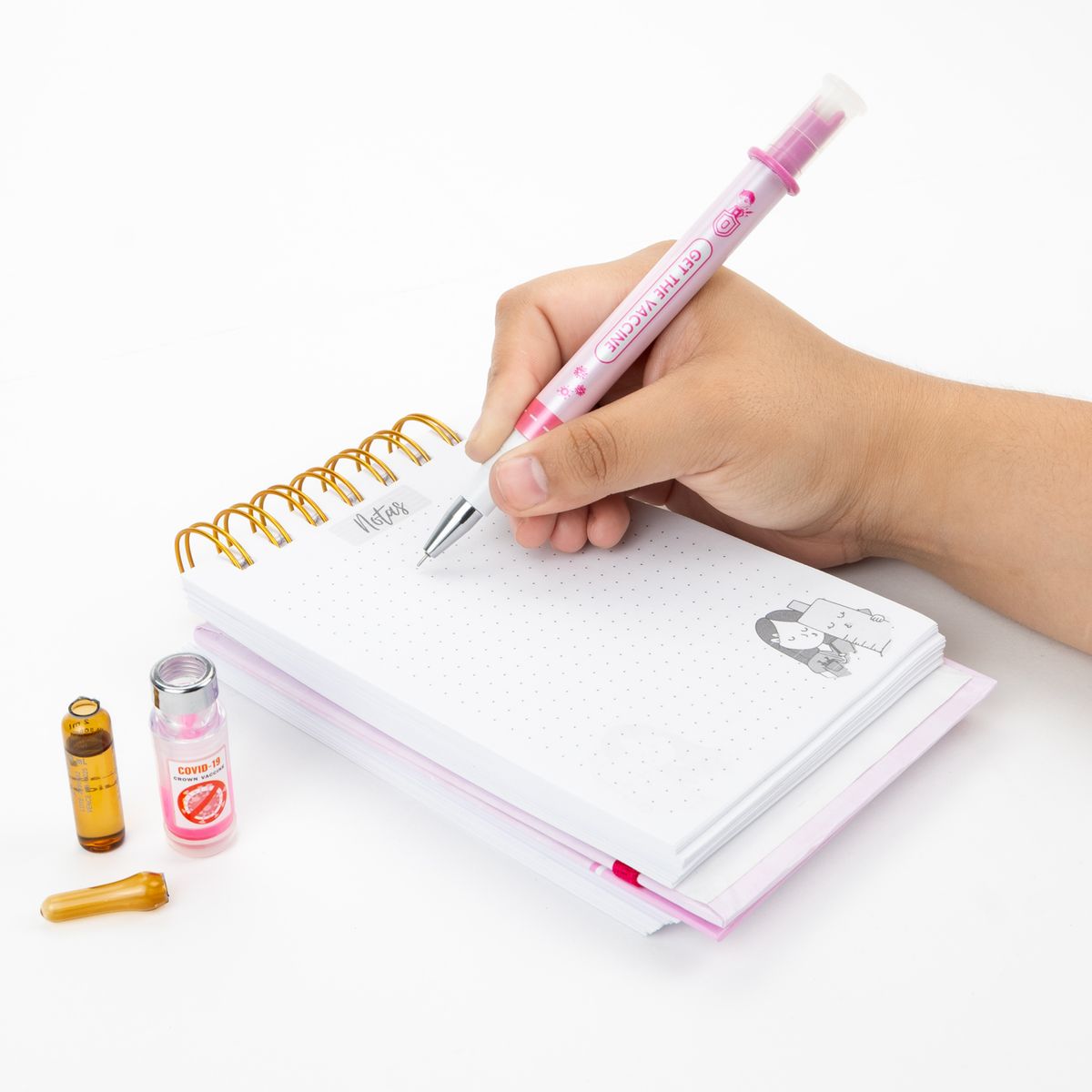 GENERICO - Rompe Ampolla Tipo Lapicero con Sello Rosa