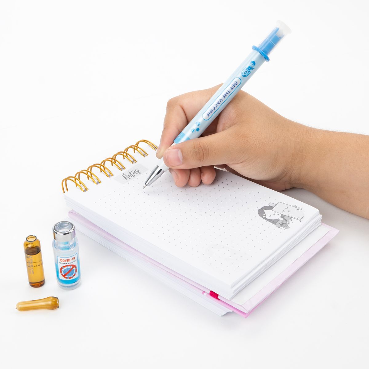 GENERICO - Rompe Ampolla Tipo Lapicero con Sello Celeste