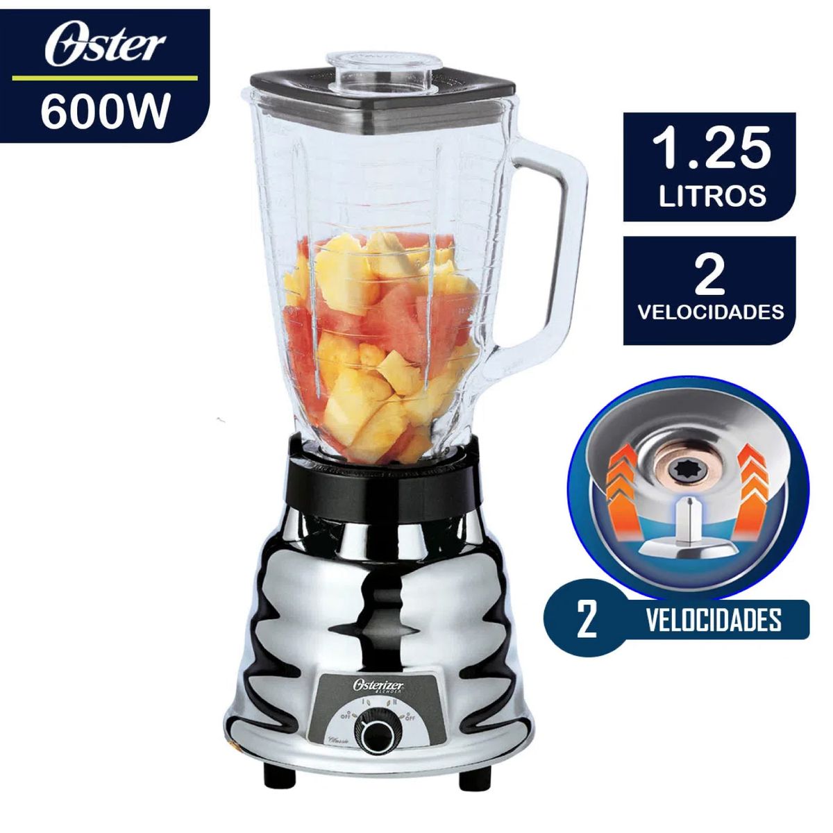 OSTER - Licuadora Oster de 2 Velocidades 600 Watts 1.25L - 250-22
