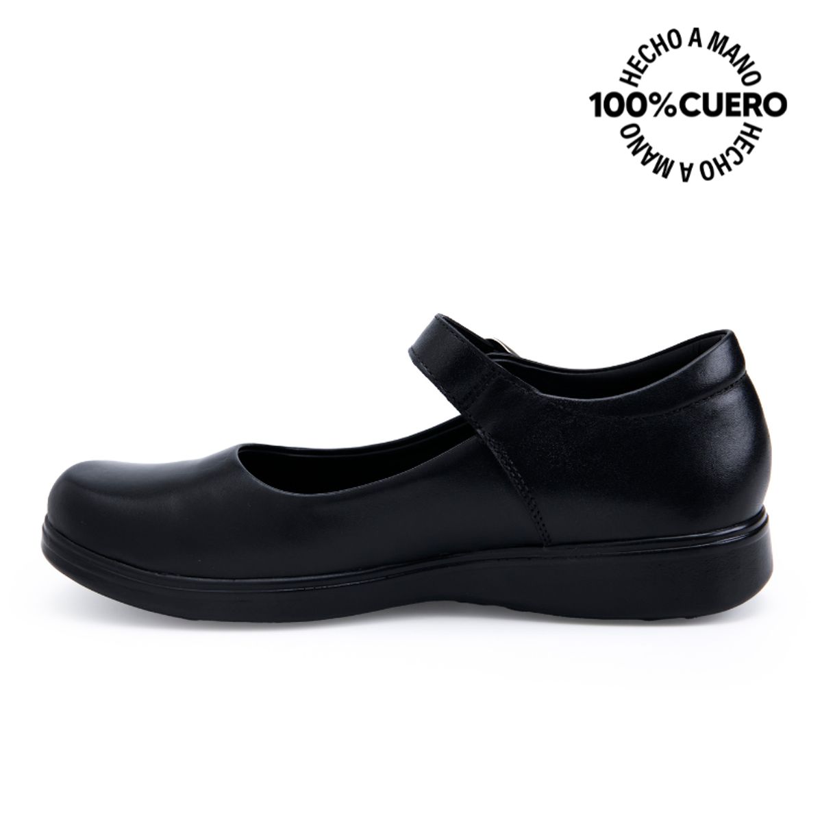 RABBIT - Zapato Escolar Ballerina Casual MANA-2504 NEGRO Rabbit Cuero