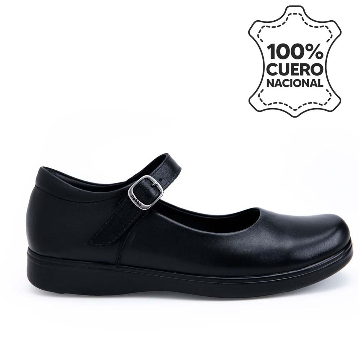 RABBIT - Zapato Escolar Ballerina Casual MANA-2504 NEGRO Rabbit Cuero