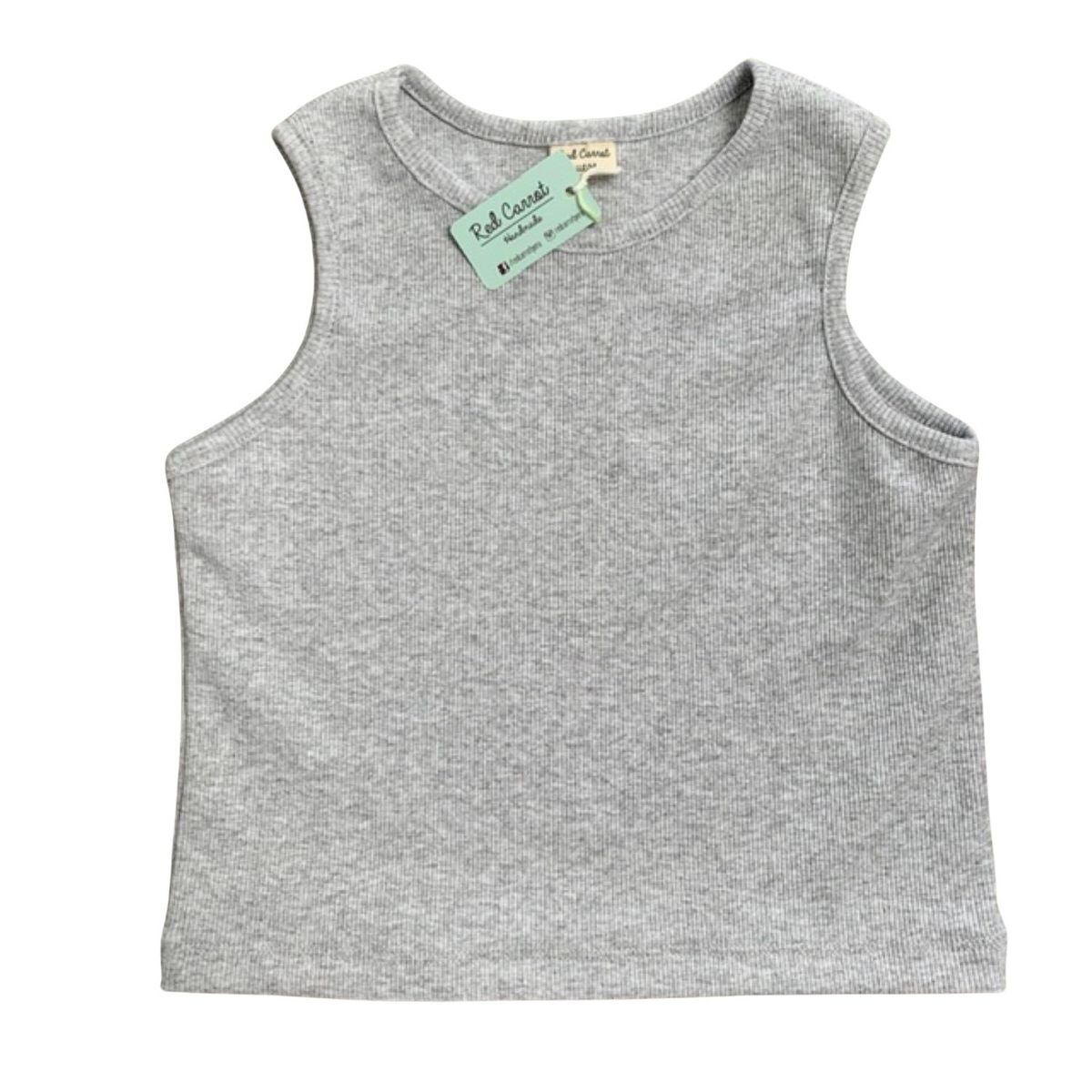 RED CARROT - Top de algodon color gris