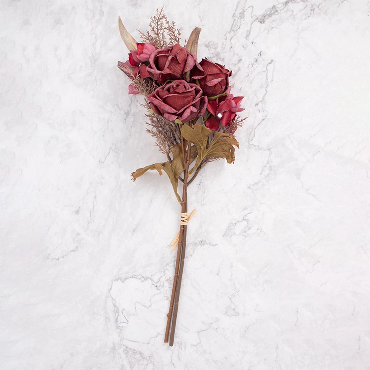 PANADECOR - Pack de 2 Ramos Rosas Artificiales Rojo