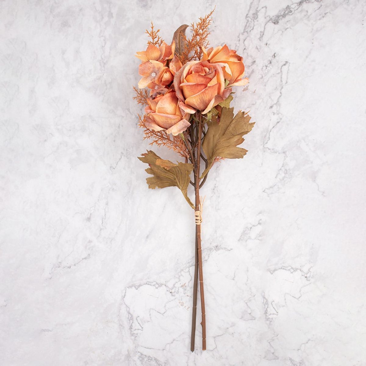 PANADECOR - Pack de 2 Ramos Rosas Artificiales Naranja