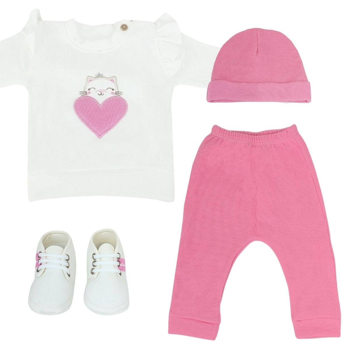 GENERICO - Conjunto Corazon - 5 piezas - Rosado